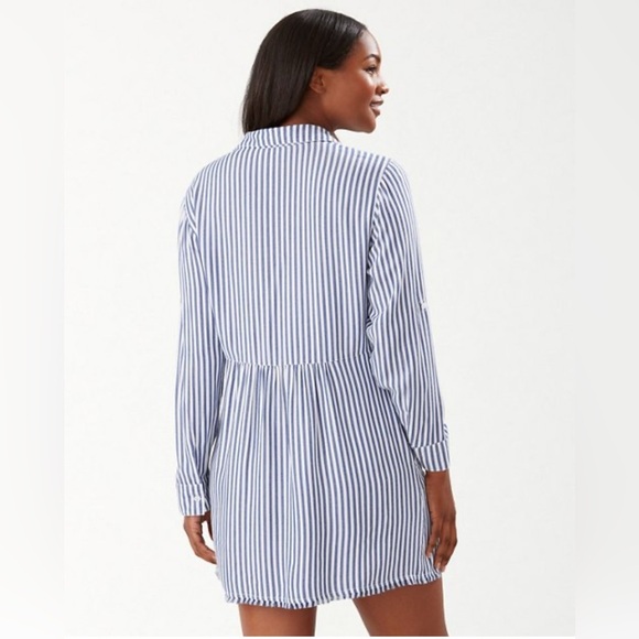 Tommy Bahama Chambray boyfriend beach shirt oversized vacation classic clean top - Picture 11 of 13